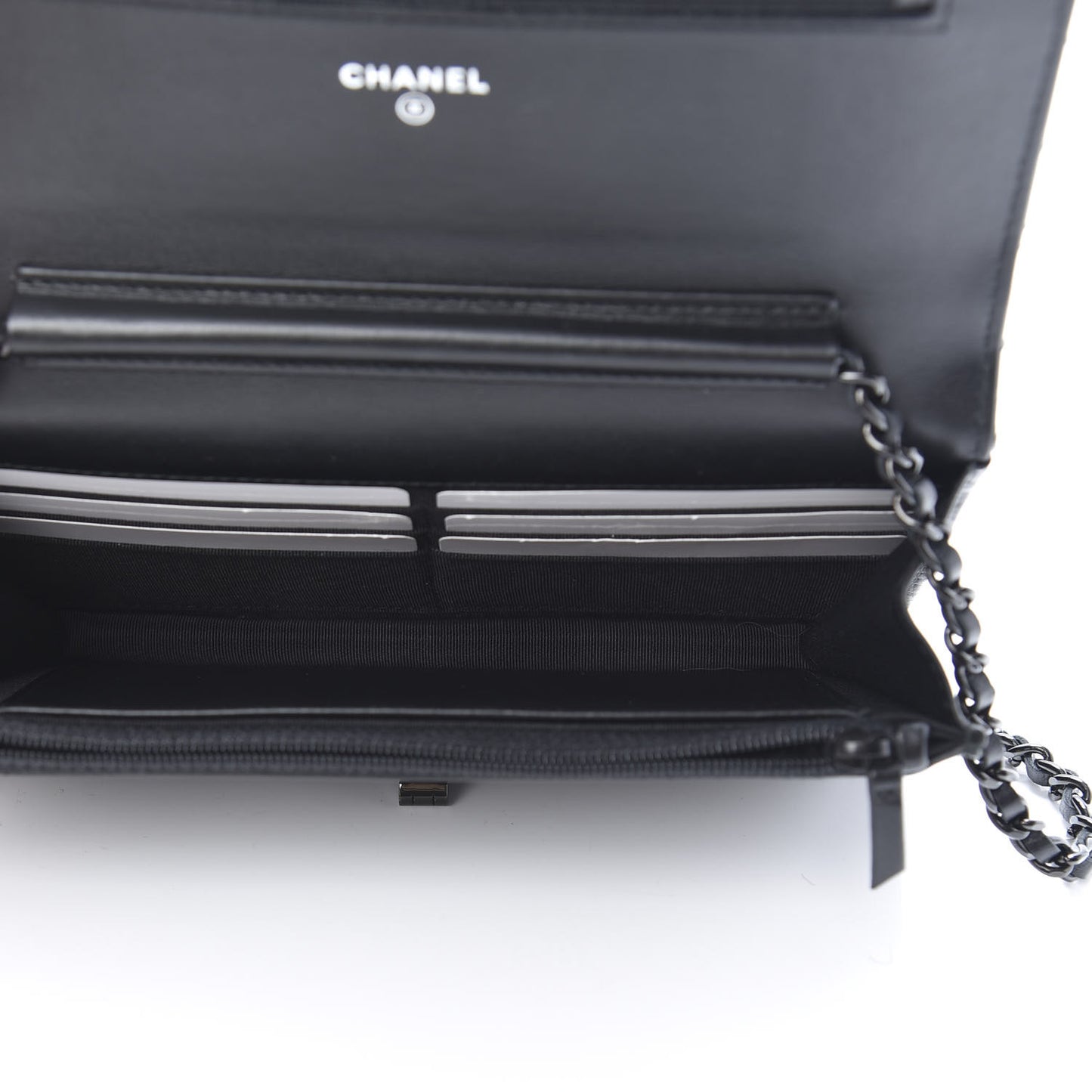 Aged Calfskin Chevron Quilted Reissue Wallet On Chain WOC So Black