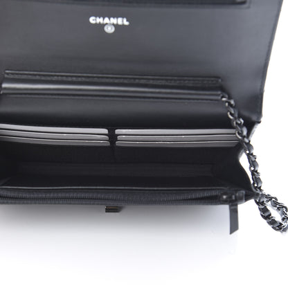 Chanel Aged Calfskin Chevron Quilted Reissue Wallet On Chain WOC So Black 5 of 13
