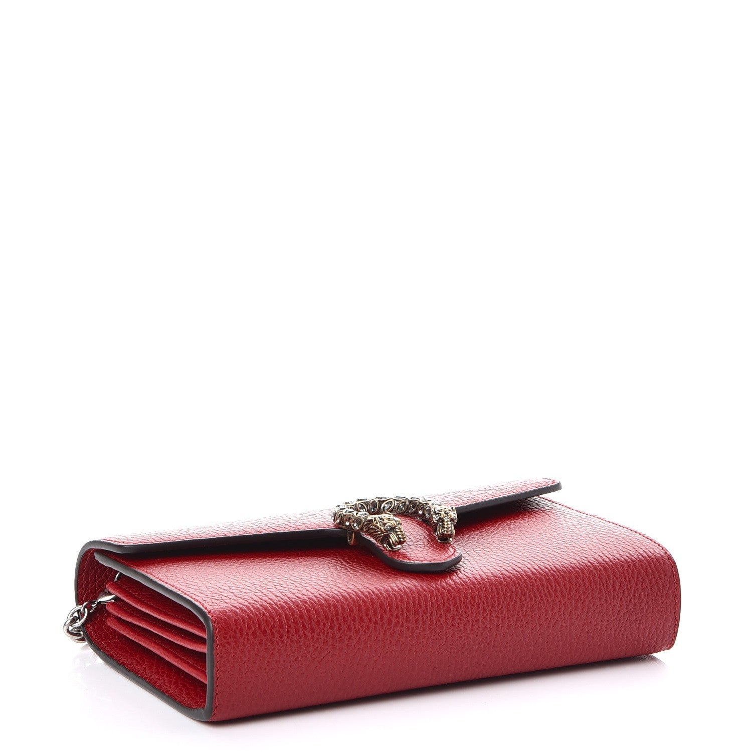 Gucci Calfskin Mini Dionysus Chain Wallet Hibiscus Red 4 of 8