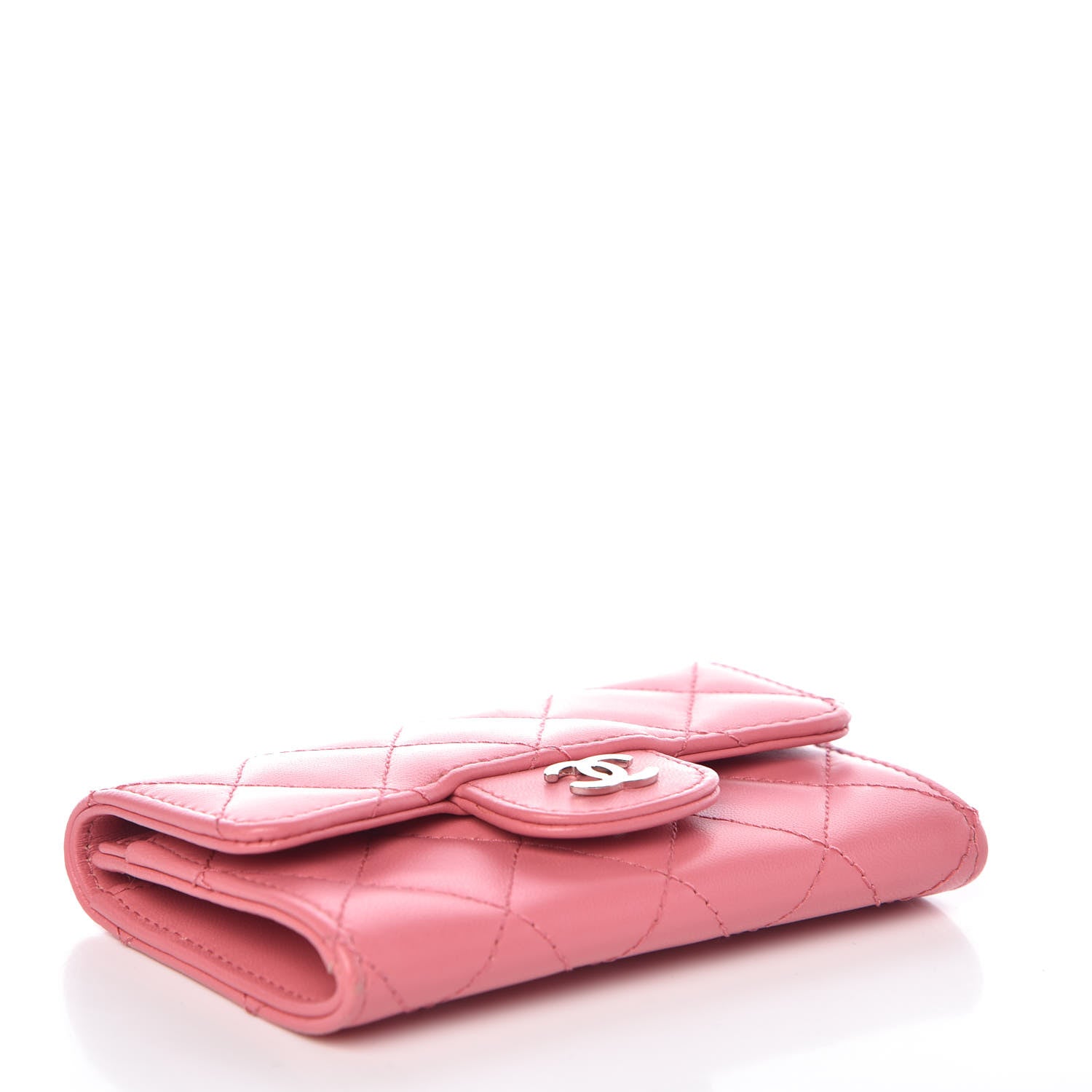Chanel Lambskin Quilted Flap Card Holder Pink 4 of 12