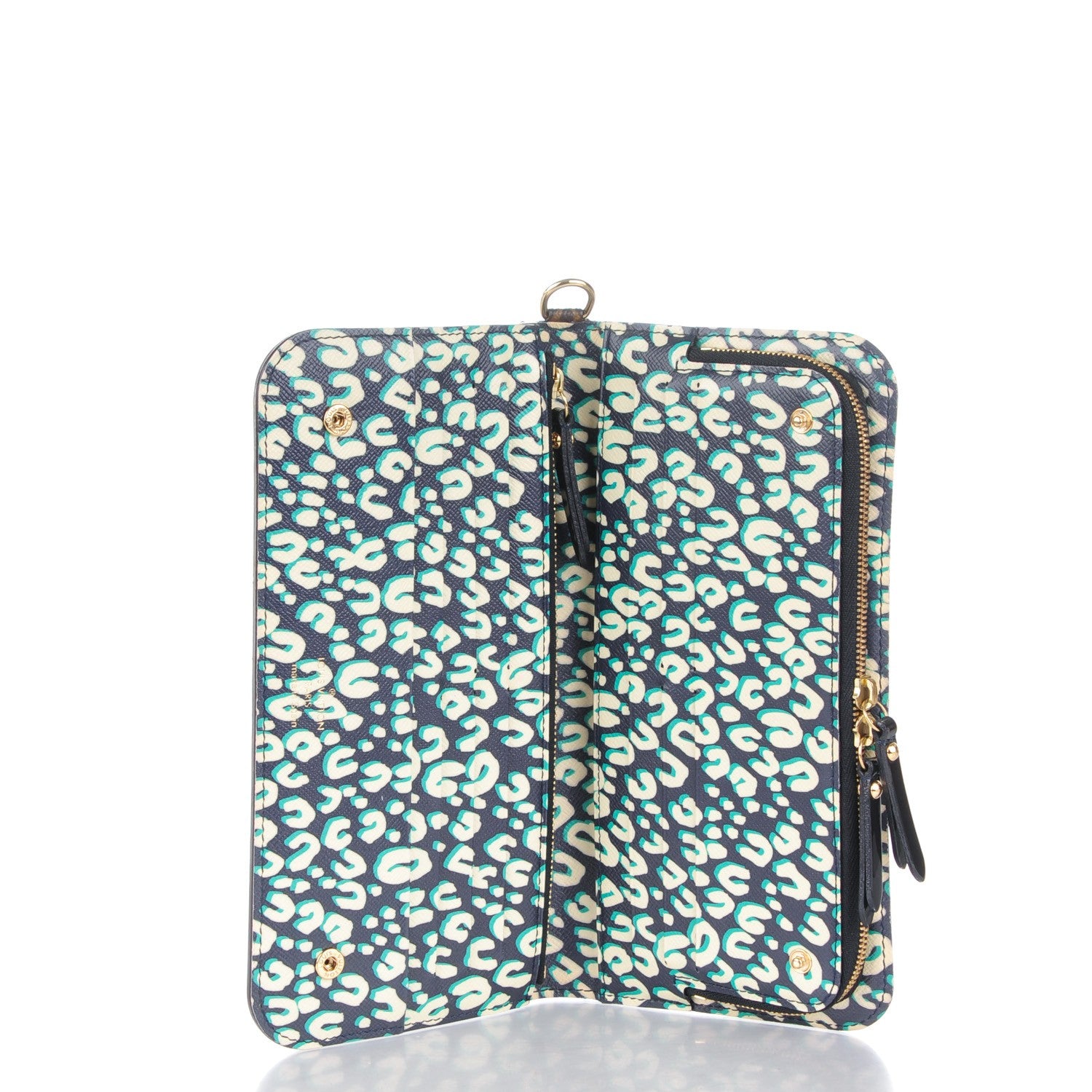 Louis Vuitton Monogram Leopard Insolite Wallet Blue Infini 5 of 7