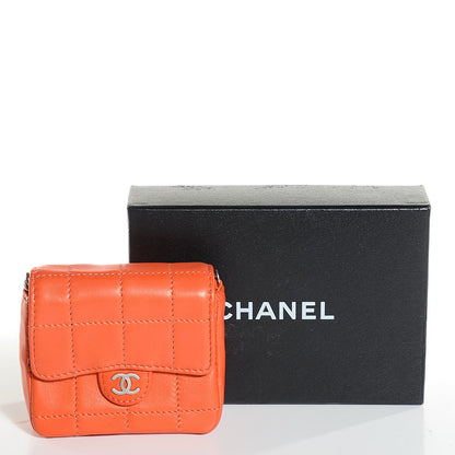 Chanel Lambskin Square Stitched Micro Convertible Flap Belt Bag Orange 10 of 10