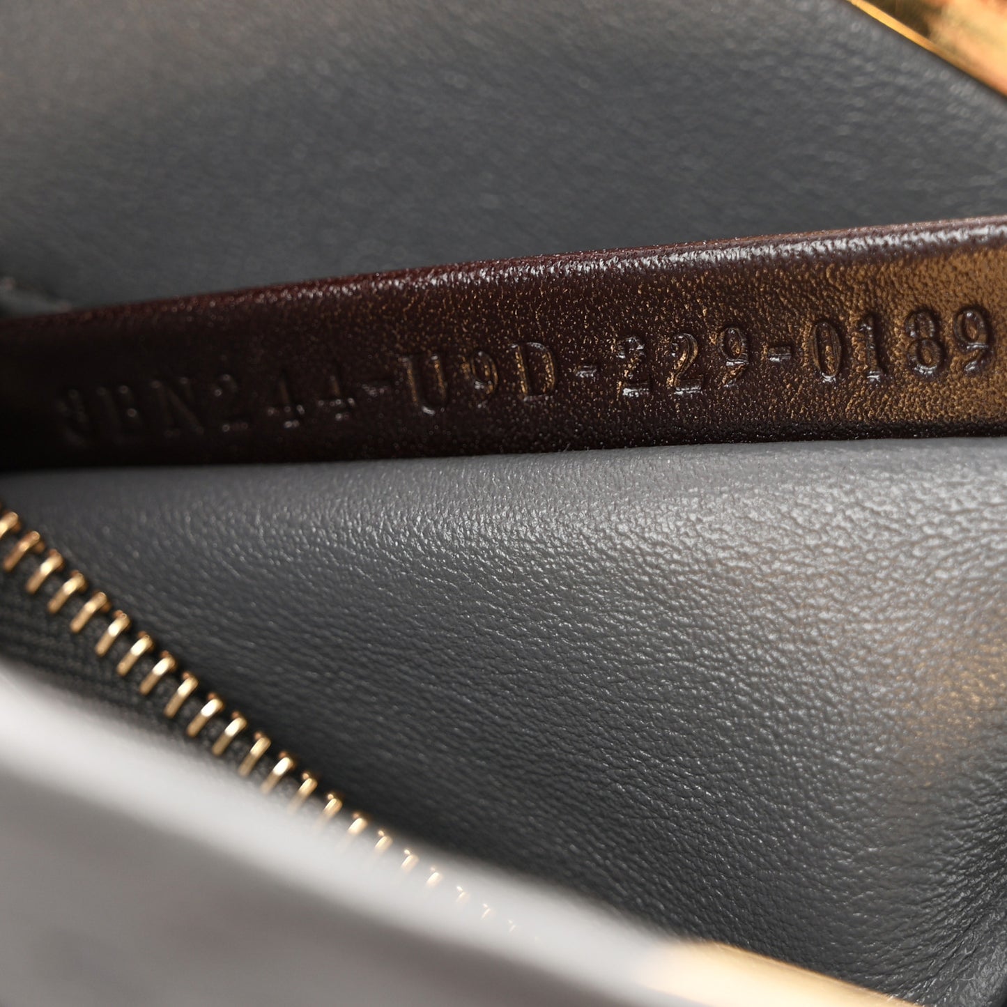 Ostrich Shiny Nappa Mini Peekaboo Iconic Satchel Grey