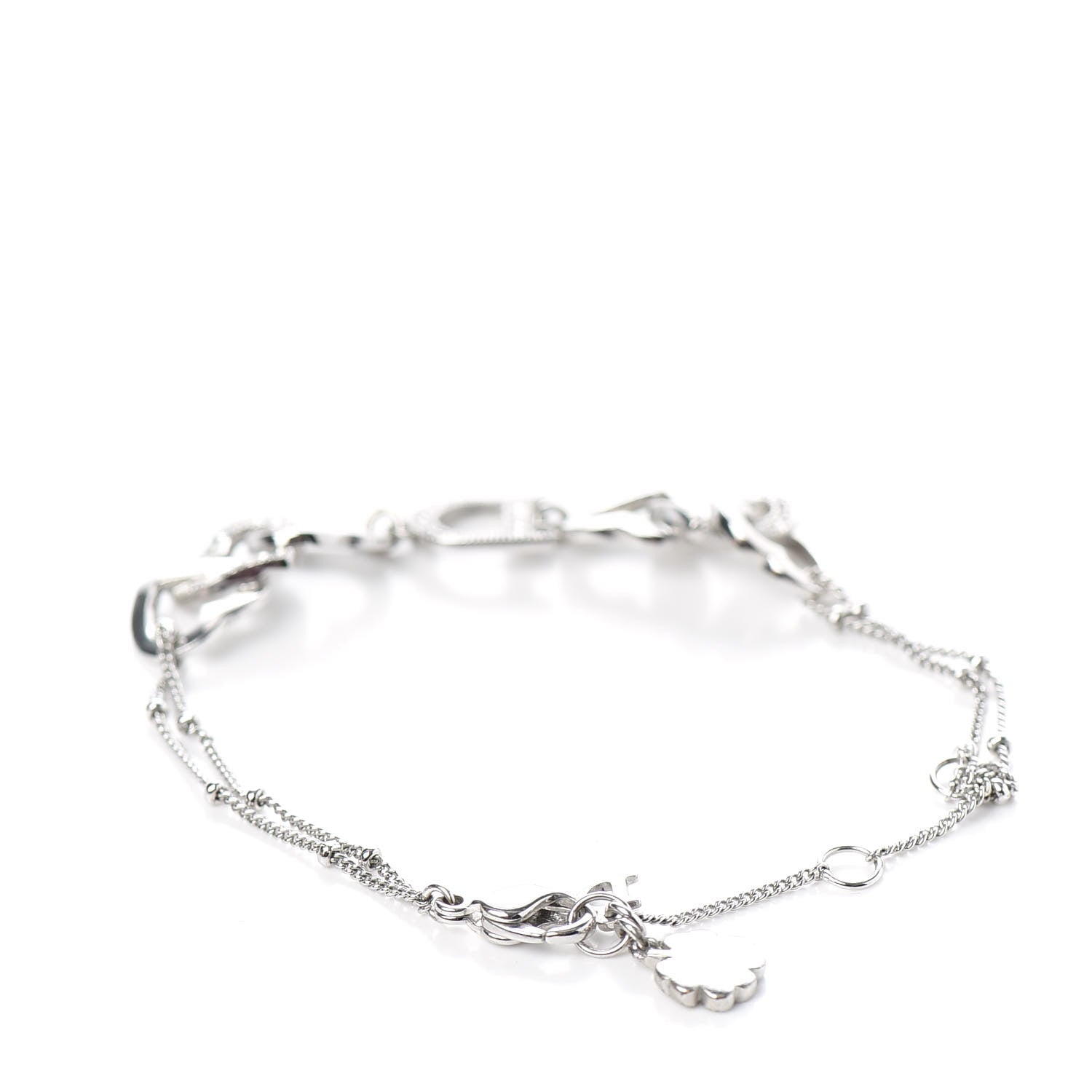 Christian Dior Crystal Heart Bracelet Silver 3 of 4