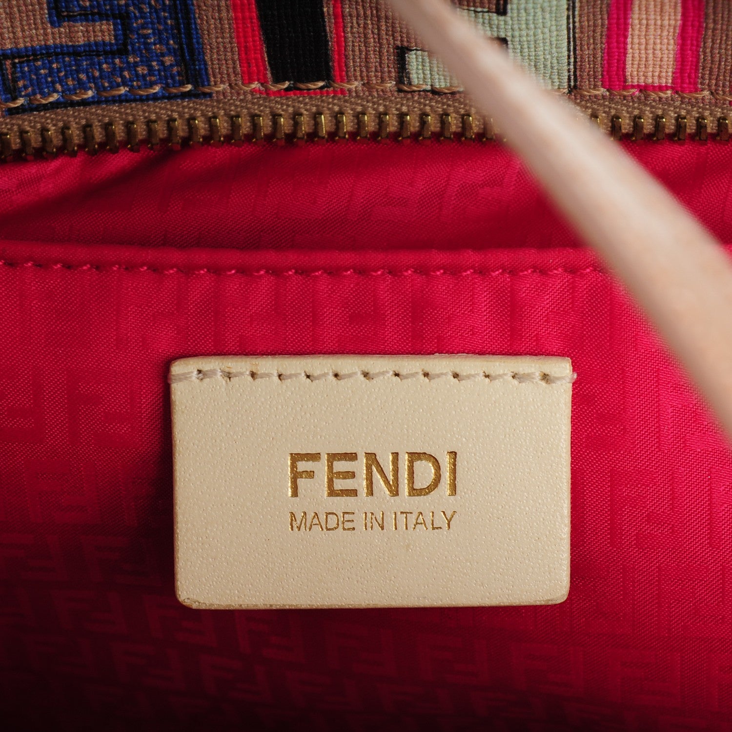 Fendi Zucca Spalmati Vitello FF Multicolor Mini Roll Tote Beige Multicolor Cipria 6 of 7