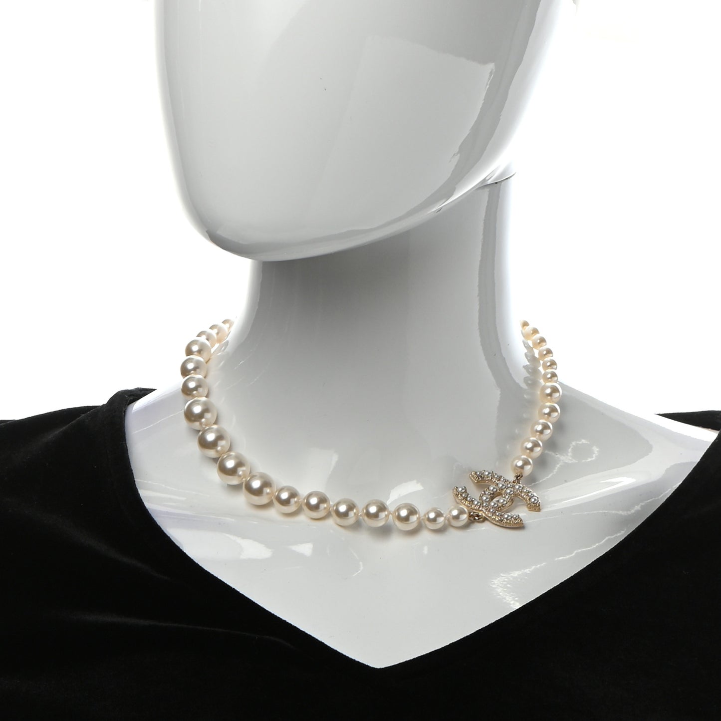 Pearl CC 100th Anniversary Necklace Light Gold