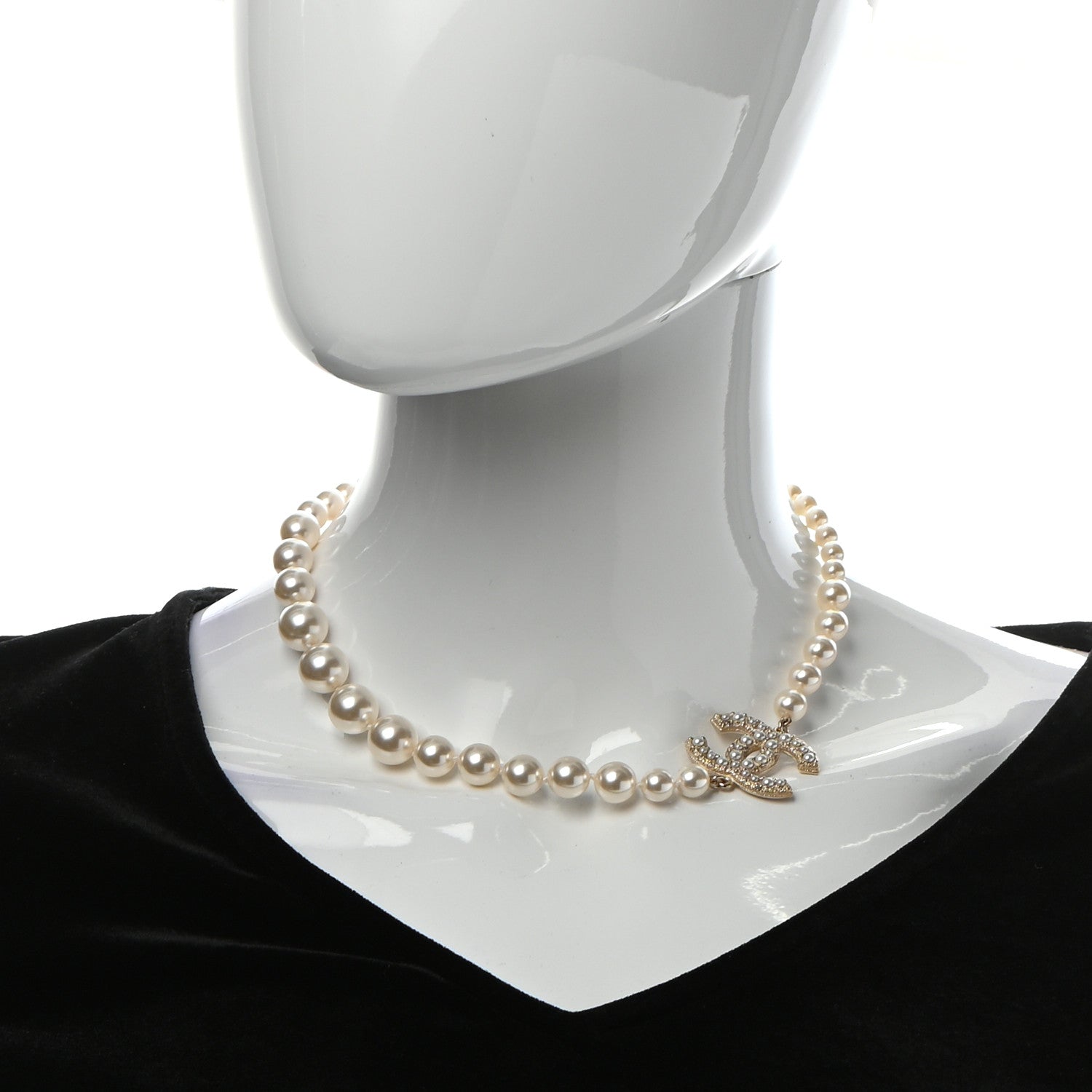 Chanel Pearl CC 100th Anniversary Necklace Light Gold 2 of 7