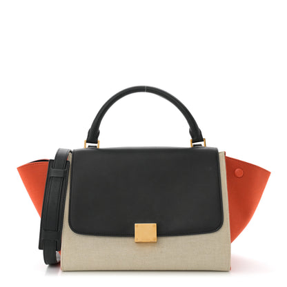 Celine Smooth Calfskin Linen Small Tri-Color Trapeze Orange 1 of 11