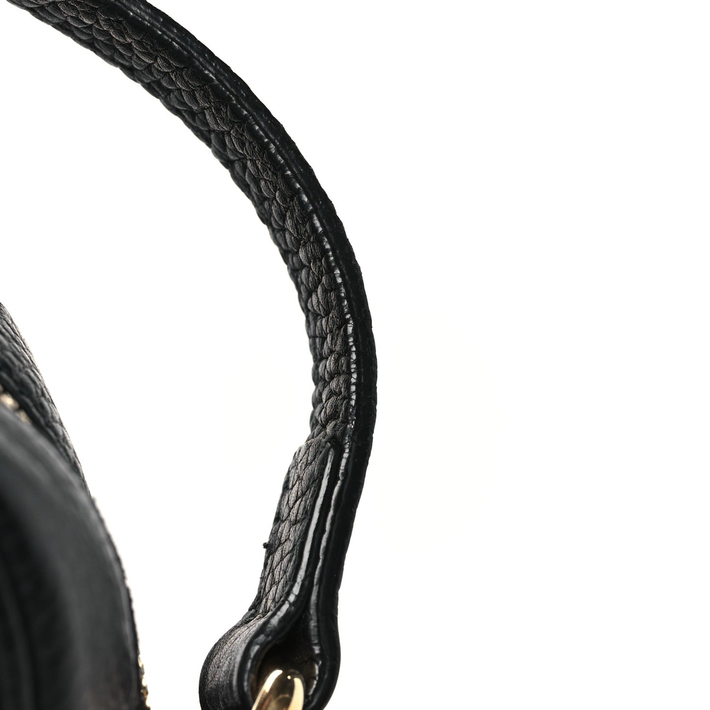 Pebbled Calfskin Small Soho Disco Bag Black