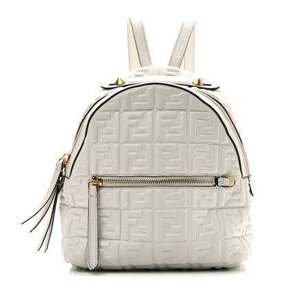 Fendi Nappa FF 1974 Embossed Mini Backpack White 1 of 10