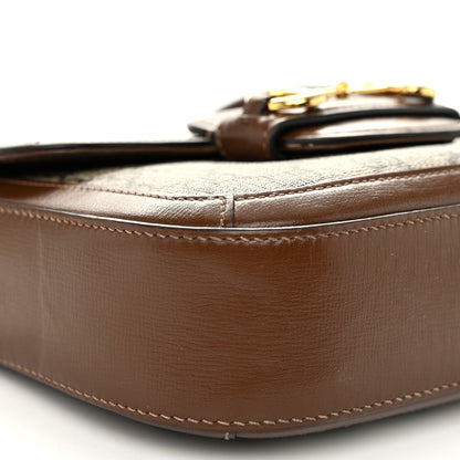 Gucci GG Supreme Monogram Web Mini Horsebit 1955 Shoulder Bag Beige Brown Sugar 10 of 13