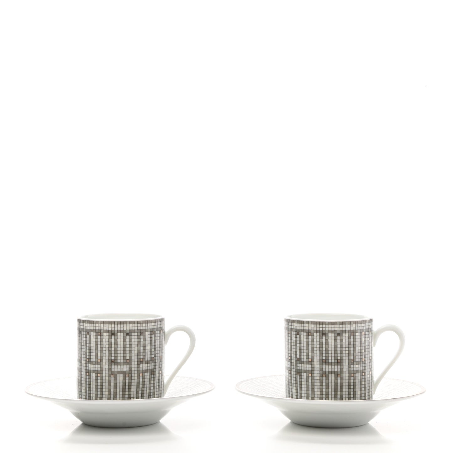 Porcelain Mosaique au 24 Coffee Cup and Saucer Set of 2