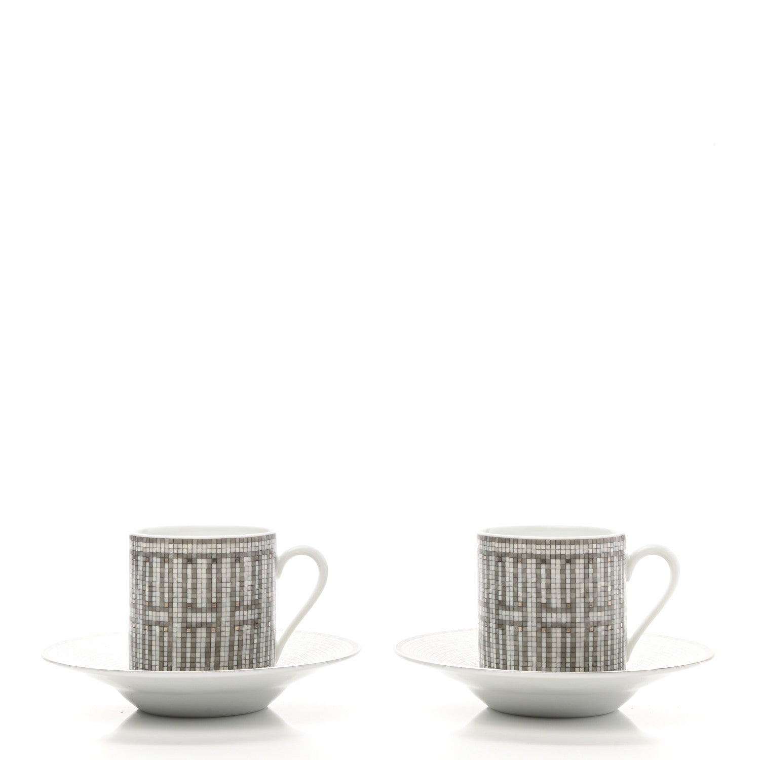 Hermes Porcelain Mosaique au 24 Coffee Cup and Saucer Set of 2 1 of 12