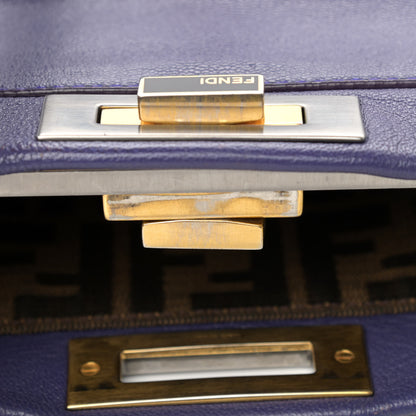 Fendi Goatskin Zucca Medium Peekaboo Iconic Satchel Purple 18 of 19