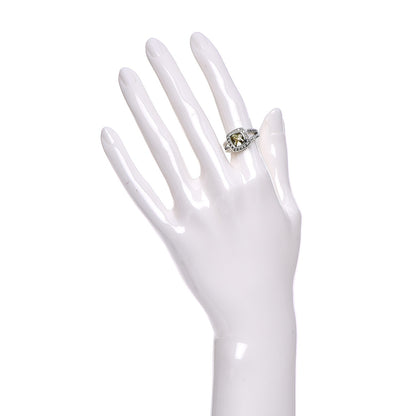 David Yurman Sterling Silver Diamond Prasiolite 7mm Petite Albion Ring 50 5.25 2 of 7