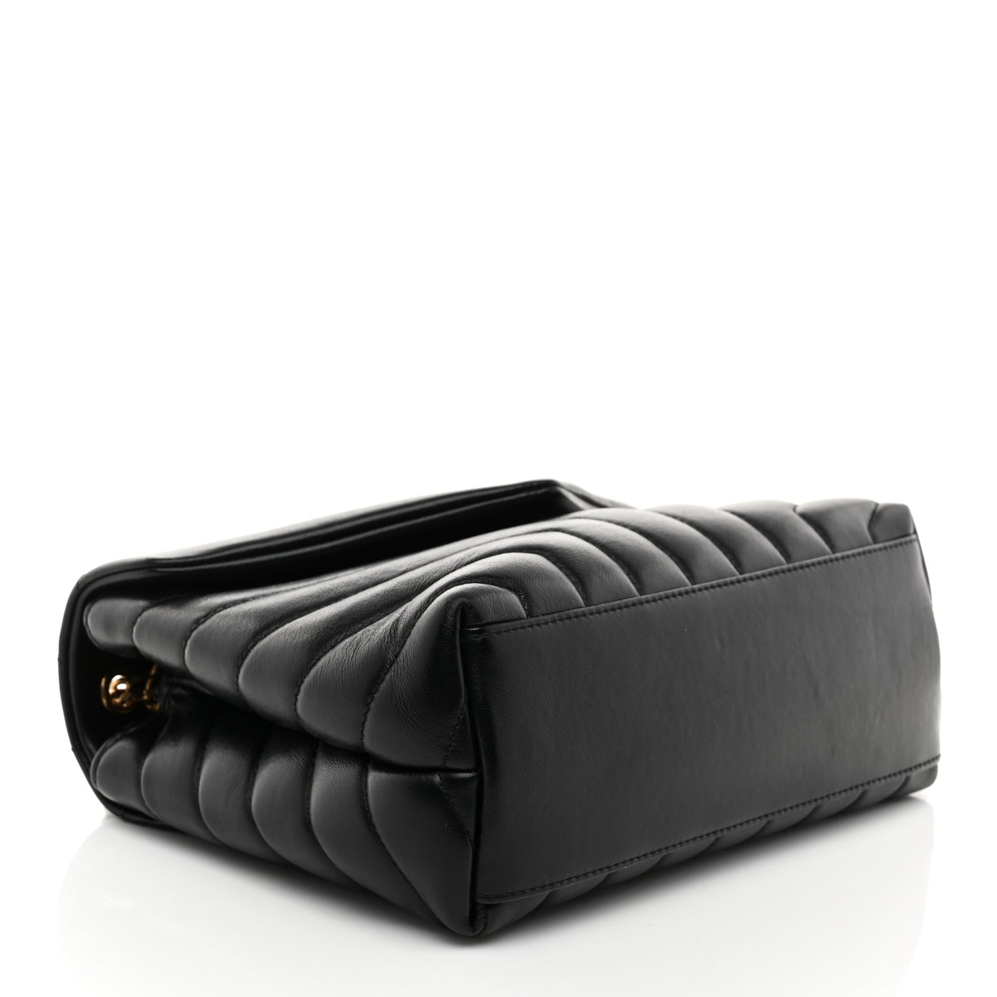 Calfskin Y Quilted Monogram Small Loulou Chain Satchel Black