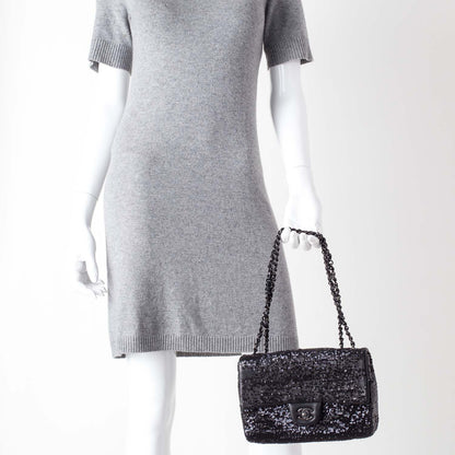 Chanel Sequin Lambskin Medium Moonlight on Water Flap Black 2 of 11