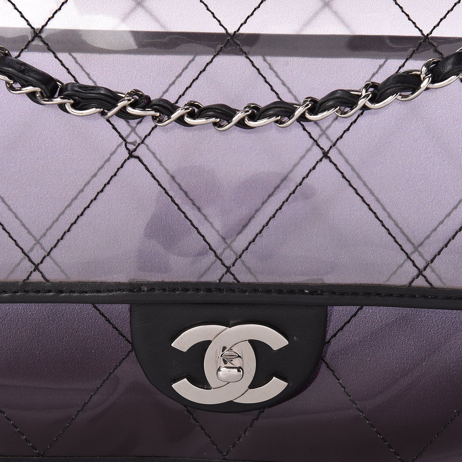 Chanel Vinyl Quilted Degrade Jumbo Single Flap Black 9 of 14