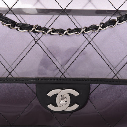 Chanel Vinyl Quilted Degrade Jumbo Single Flap Black 9 of 14