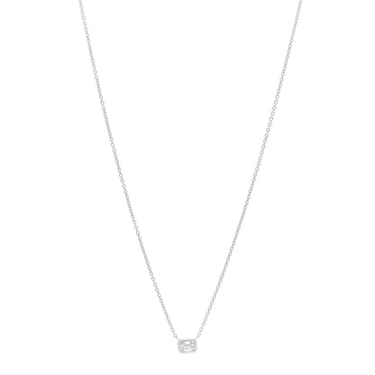 Roberto Coin 18K White Gold Diamond .17ct Emerald Cut Diamonds By The Inch Necklace 1 of 4
