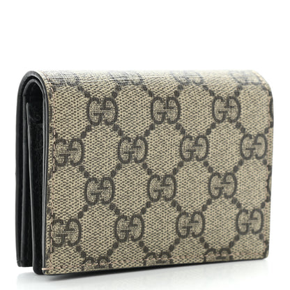 Gucci Dollar Calfskin GG Supreme Monogram GG Marmont Card Case Black Beige Ebony 3 of 10