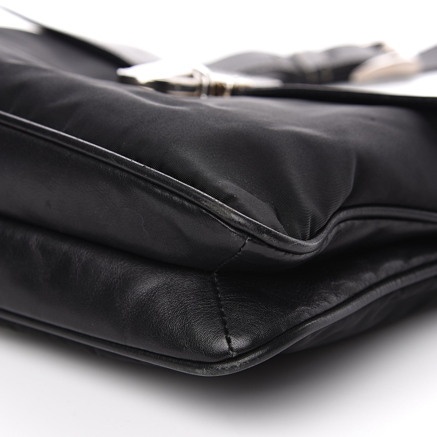 Prada Tessuto Nylon Nappa Shoulder Bag Black 8 of 13