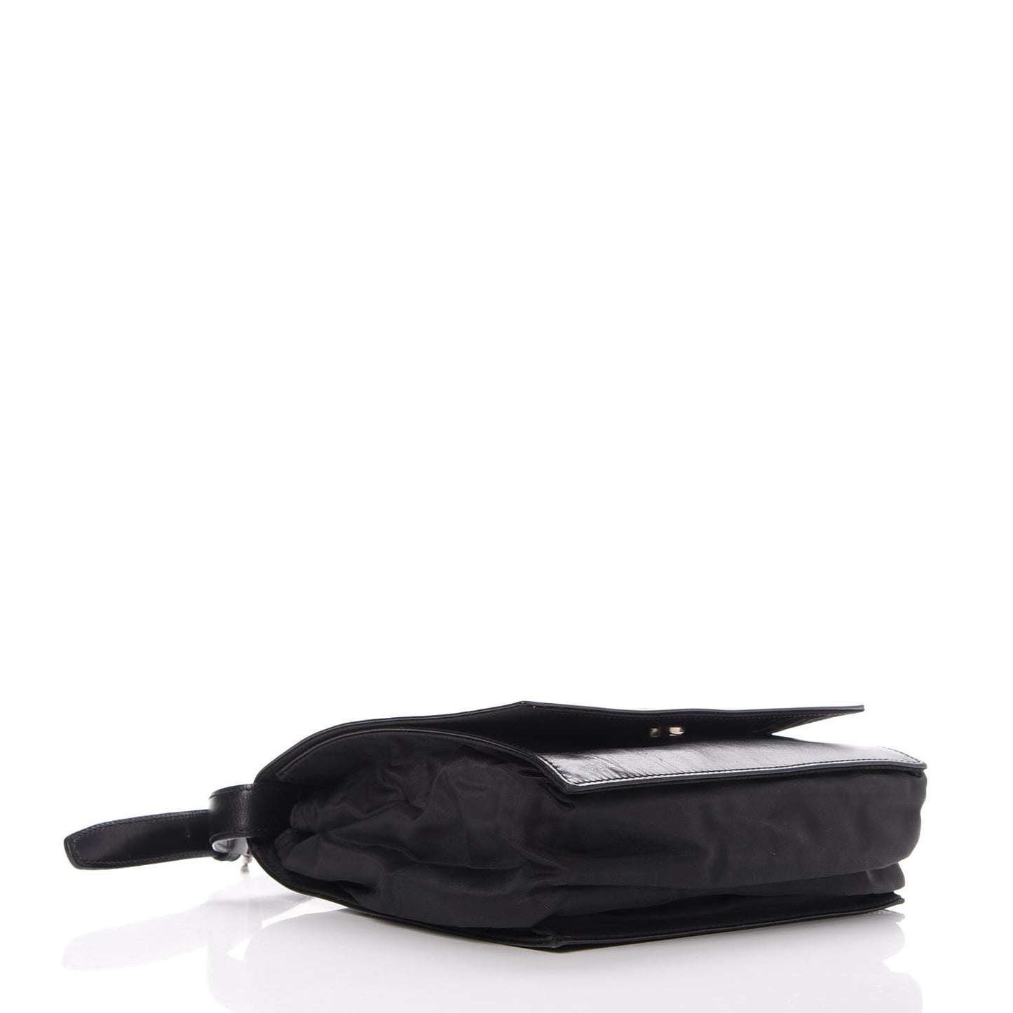 Calfskin Tessuto Nylon Shoulder Bag Nero Black