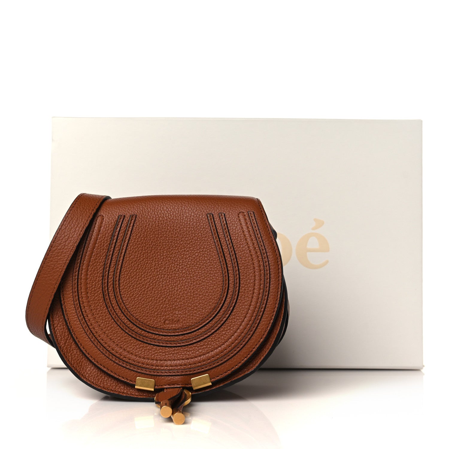 Chloe Grained Calfskin Small Marcie Saddle Bag Tan 10 of 10