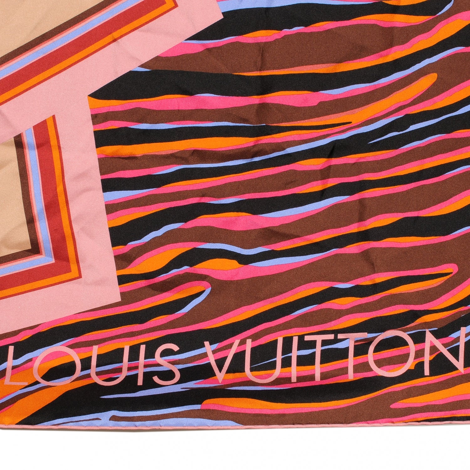 Louis Vuitton Silk Leopard Giraffe Square Scarf 5 of 8