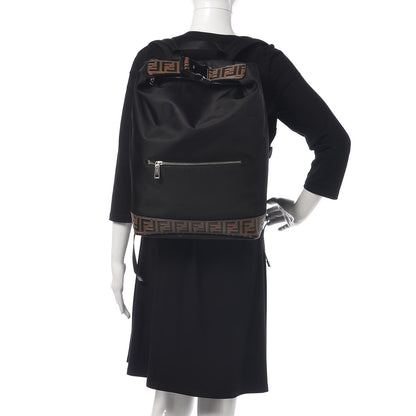 Fendi Nylon Vitello FF 1974 Embossed Cross Strap Backpack Black Maya 2 of 11