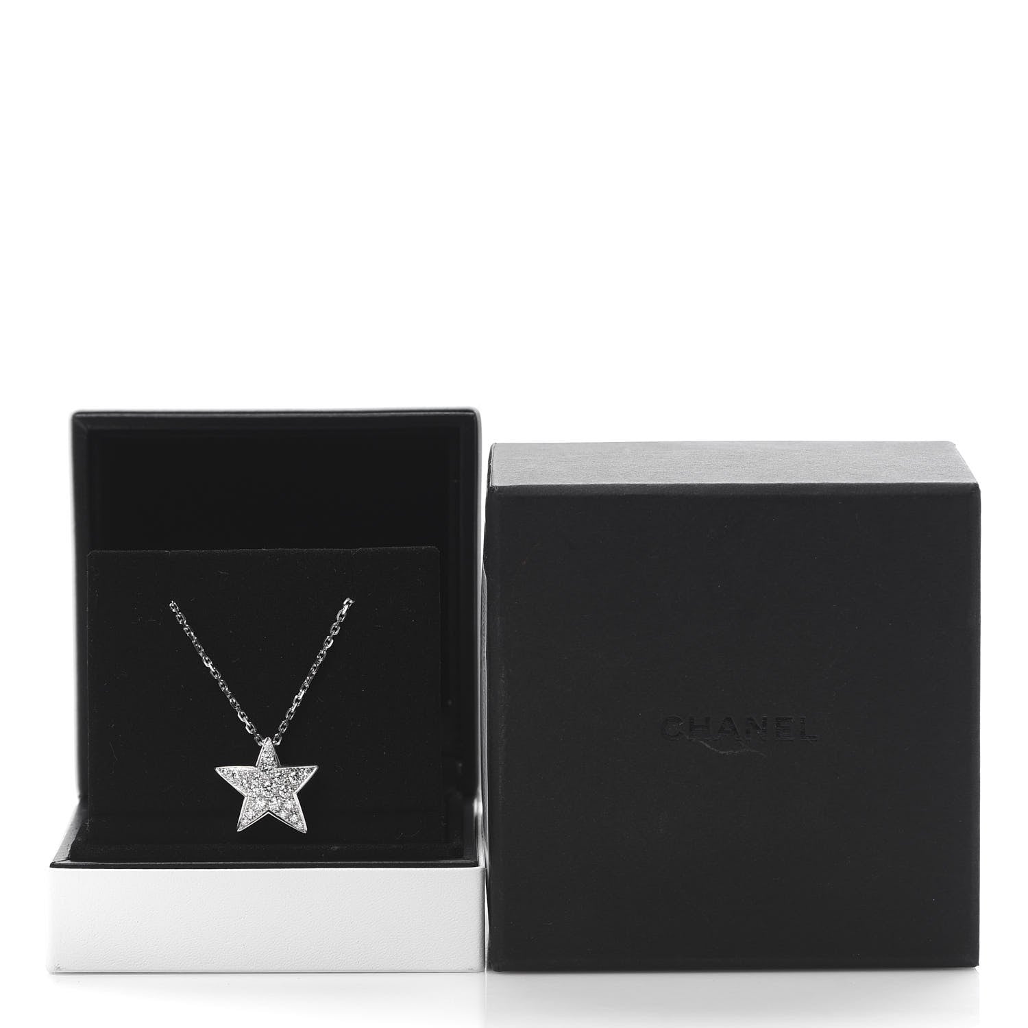 Chanel 18K White Gold Diamond Large Comete Geode Pendant Necklace 6 of 6