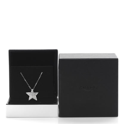 Chanel 18K White Gold Diamond Large Comete Geode Pendant Necklace 6 of 6