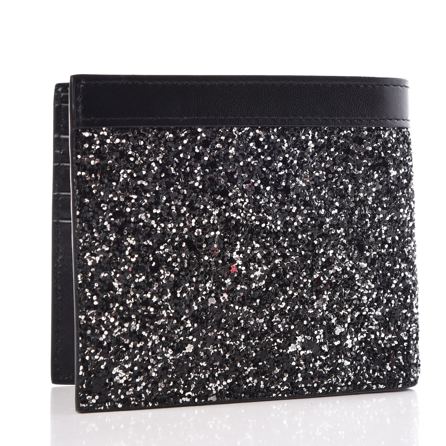 Saint Laurent Calfskin Sequin Bifold Wallet Gunmetal 3 of 8