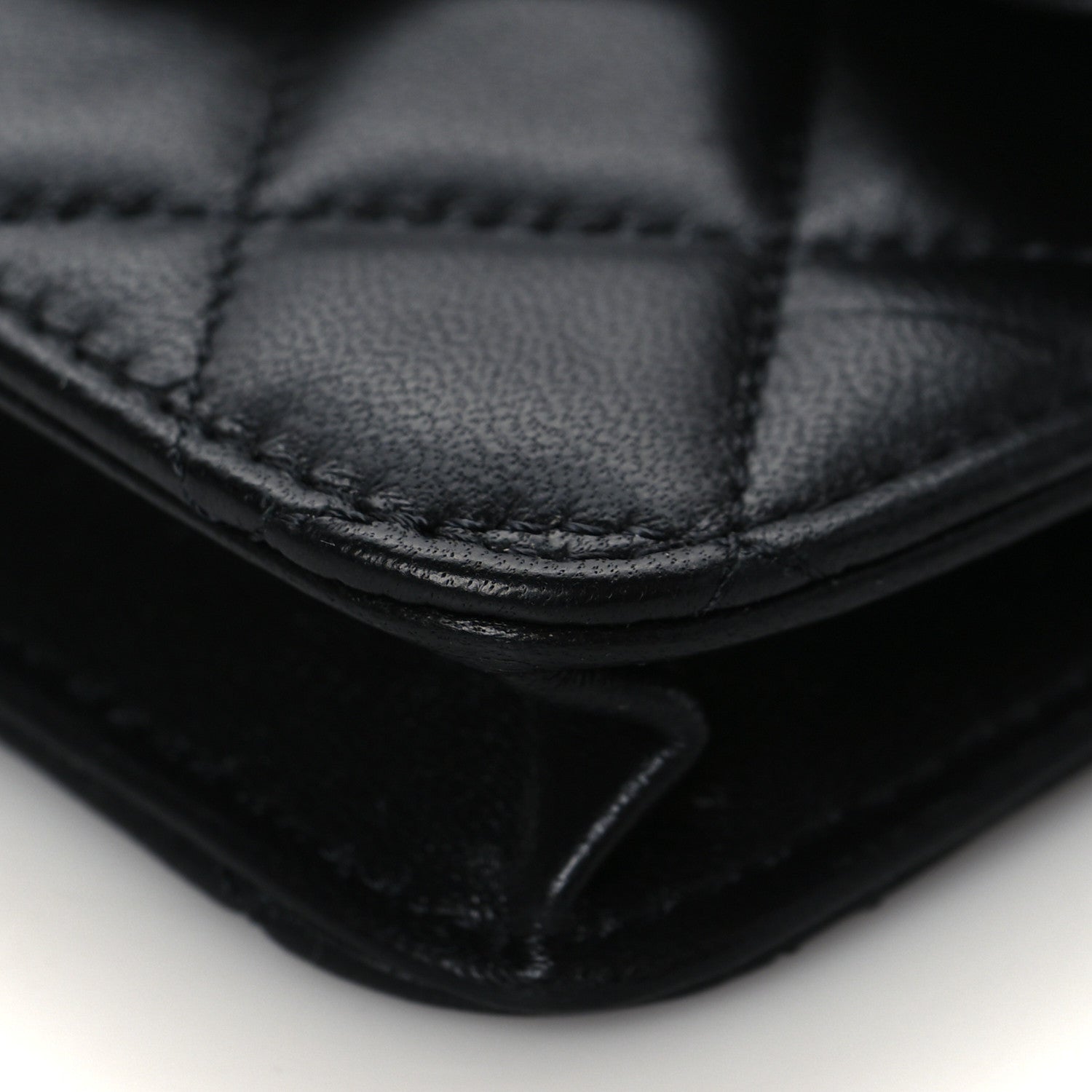 Chanel Lambskin Quilted Top Handle Flap Coin Purse With Chain Black 11 of 12