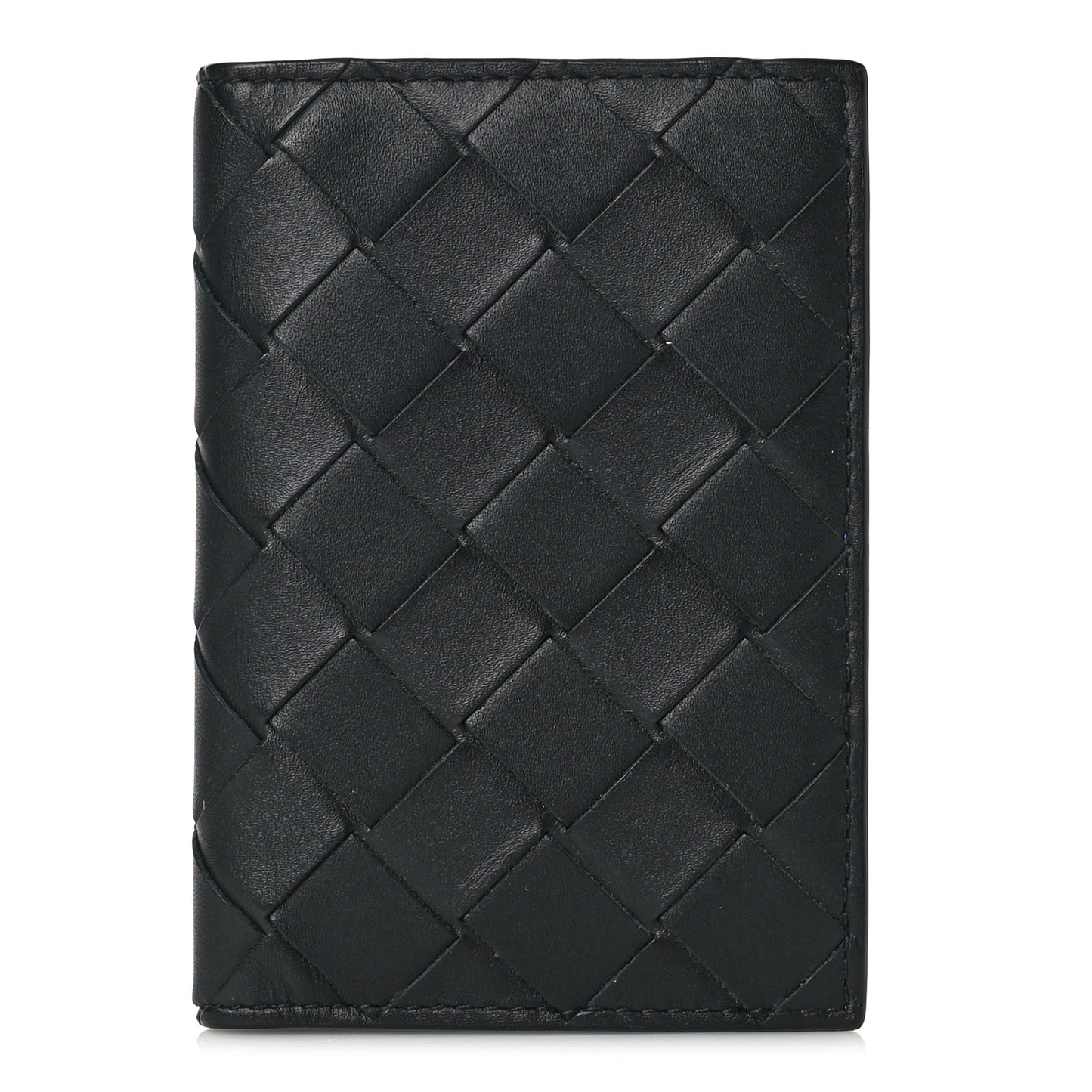 Nappa Maxi Intrecciato Bi-Fold Card Holder Black Electrique