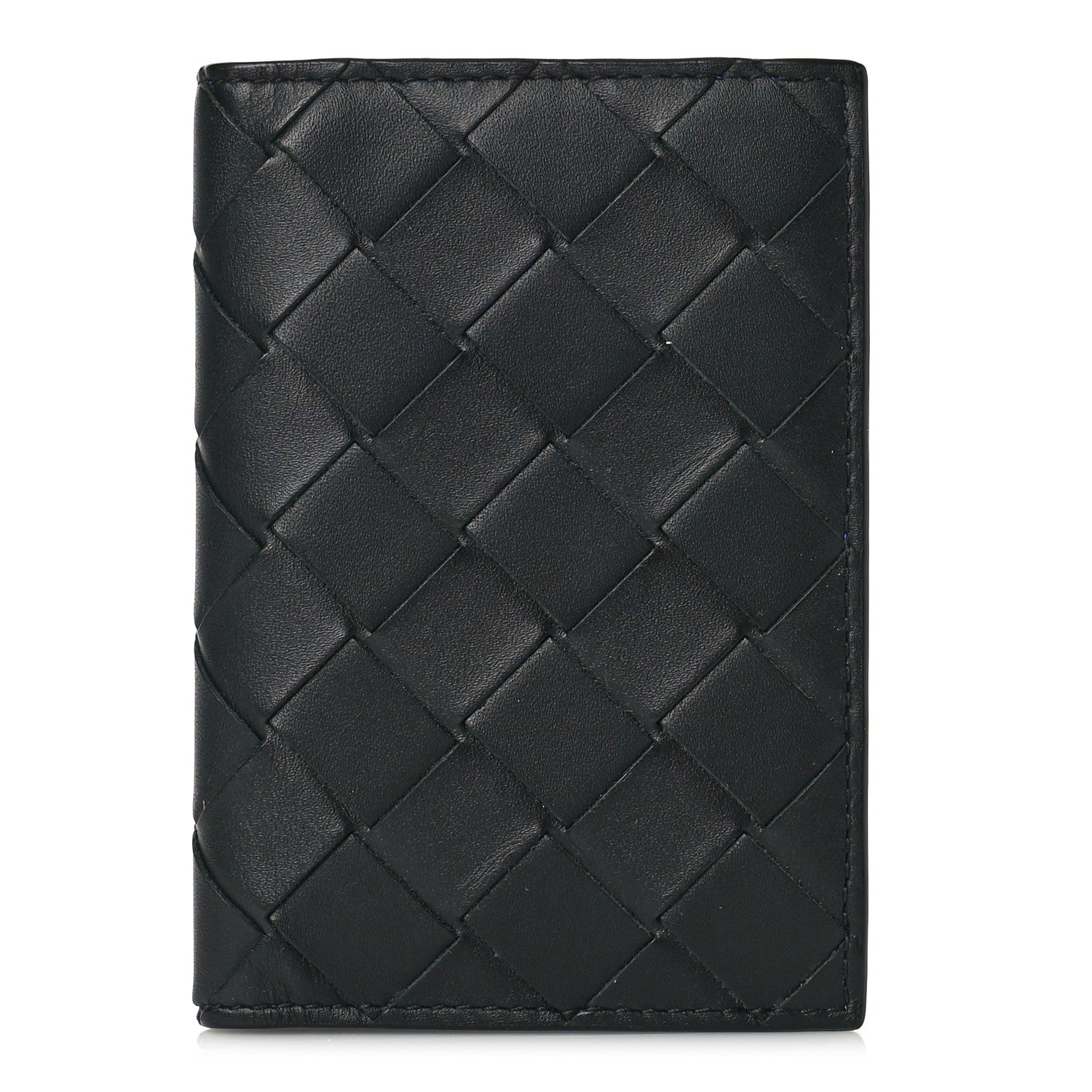 Bottega Veneta Nappa Maxi Intrecciato Bi-Fold Card Holder Black Electrique 1 of 9