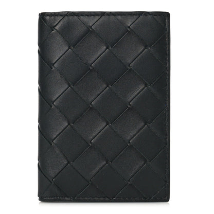 Bottega Veneta Nappa Maxi Intrecciato Bi-Fold Card Holder Black Electrique 1 of 9