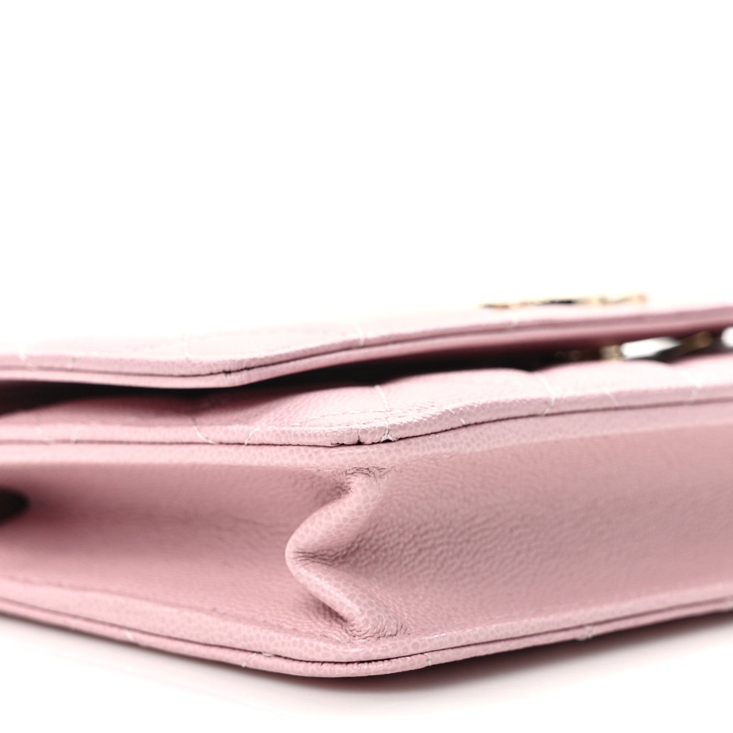 Chanel Caviar Quilted Studded CC Wallet on Chain WOC Light Pink 9 of 11