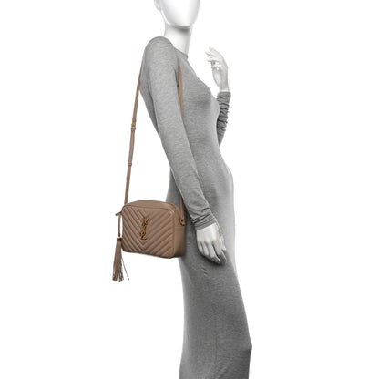 Saint Laurent Calfskin Matelasse Monogram Lou Camera Bag Dark Beige 2 of 10