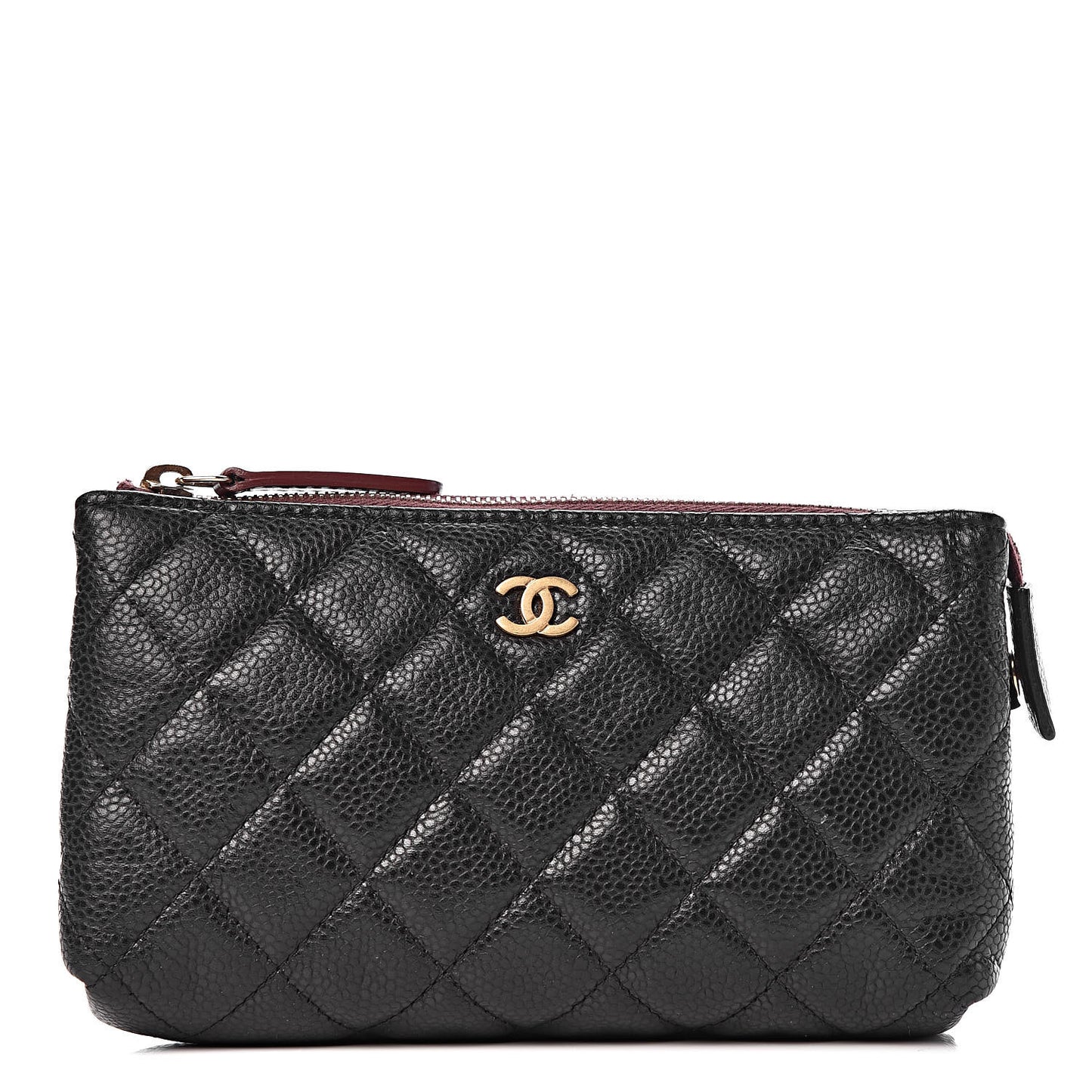 Caviar Quilted Small Pouch Black