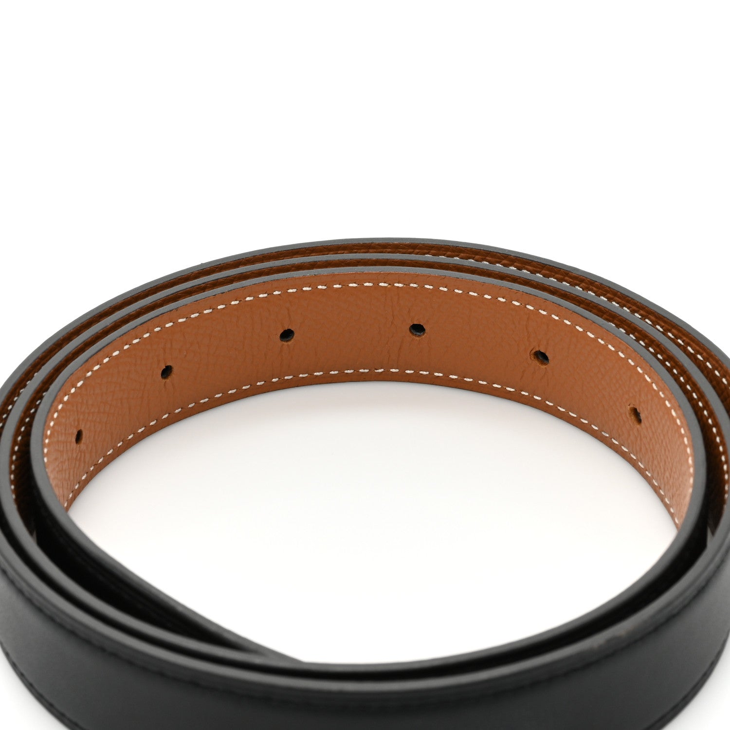 Hermes Swift Epsom 24mm Belt Strap 85 34 Black Gold 3 of 5