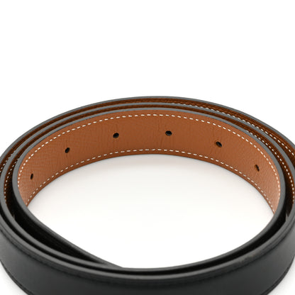 Hermes Swift Epsom 24mm Belt Strap 85 34 Black Gold 3 of 5