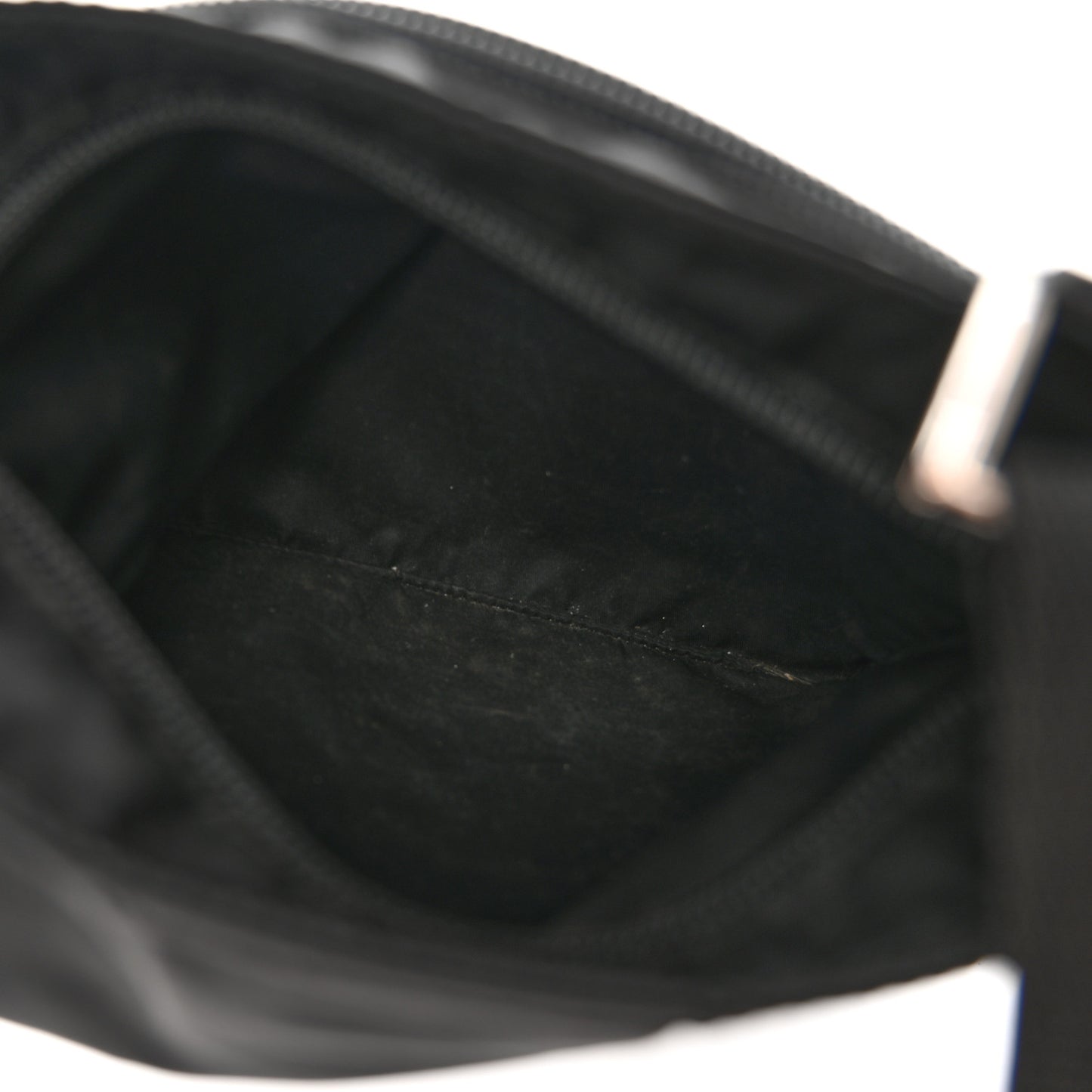 Tessuto Nylon Saffiano Flat Messenger Bag Black