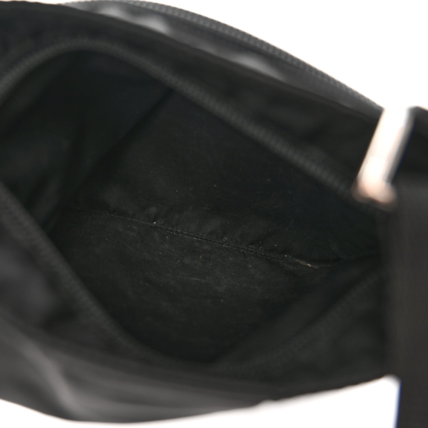 Prada Tessuto Nylon Saffiano Flat Messenger Bag Black 5 of 9