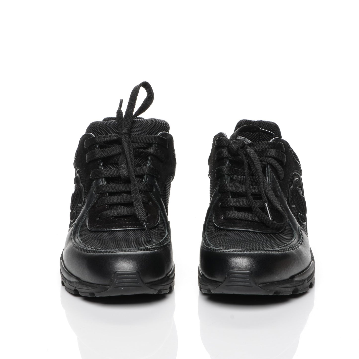 Toile Suede Calfskin CC Sneakers 36.5 Black