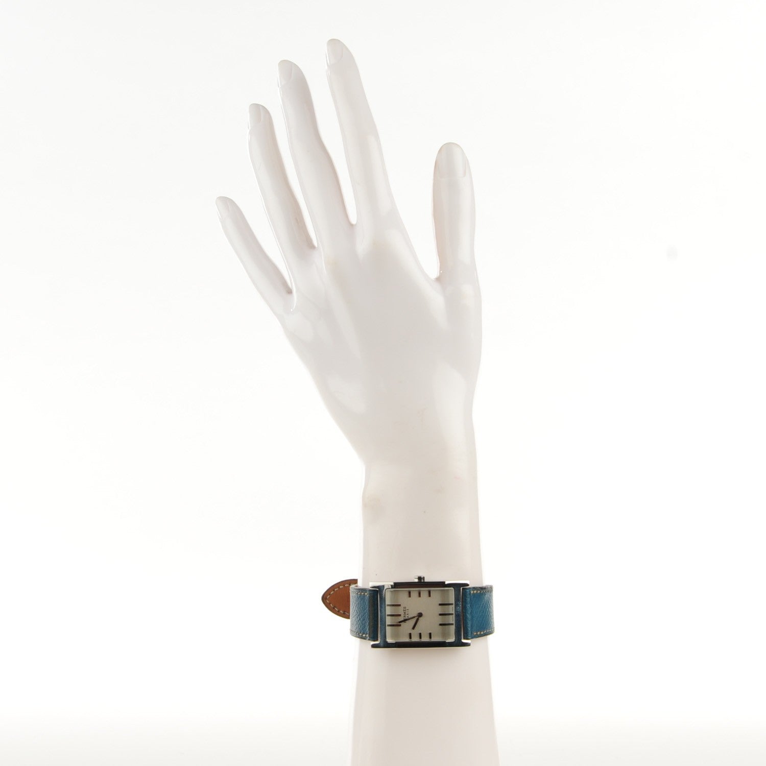 Hermes Stainless Steel Epsom 25mm Tandem Quartz Watch Blue Jean 2 of 12