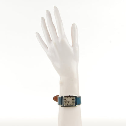 Hermes Stainless Steel Epsom 25mm Tandem Quartz Watch Blue Jean 2 of 12