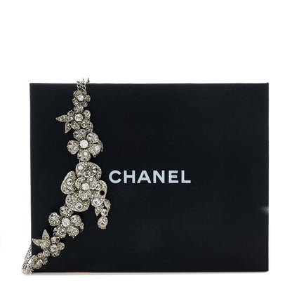 Chanel Crystal CC Flower Cluster Necklace Silver 6 of 6