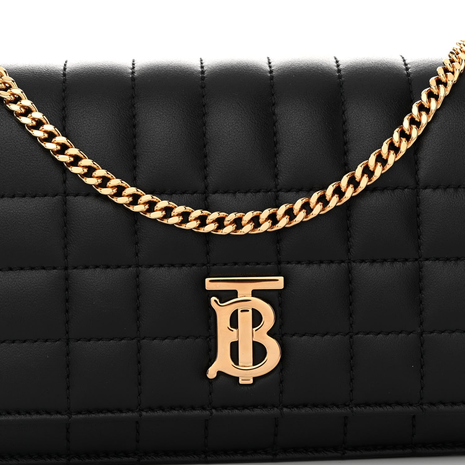 Burberry Lambskin Quilted Lola Clutch On Chain Black 7 of 10