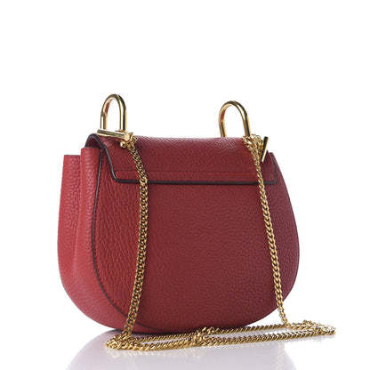 Chloe Grained Lambskin Mini Drew Shoulder Bag Red 2 of 8